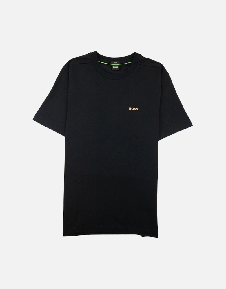 Contrast Printed Logo Tee Black 002