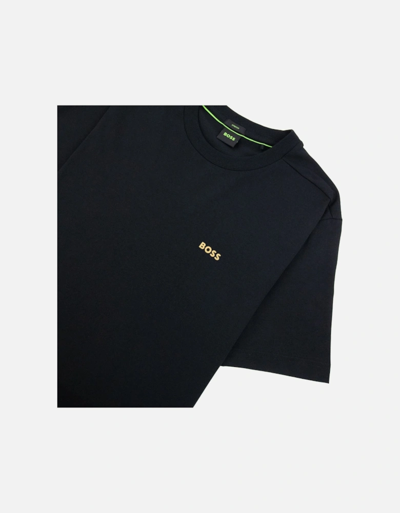 Contrast Printed Logo Tee Black 002
