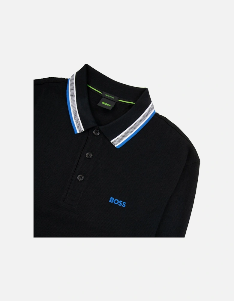 Plisy Regular Fit L/s Polo Black/blue