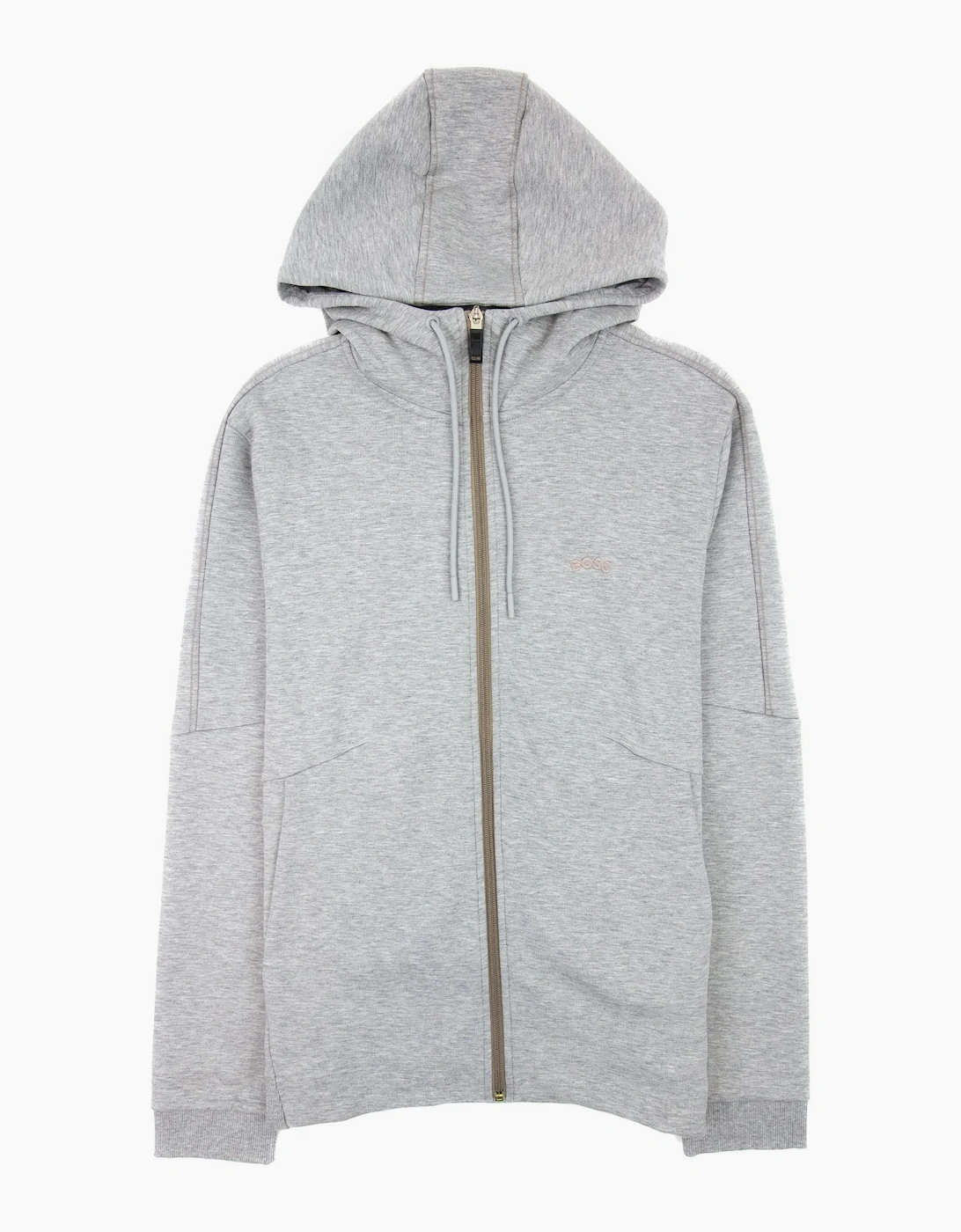 Hugo Boss Men's Gray Saggy 2 Grid Artwork Zip Up Hoody 059 - Size: 46