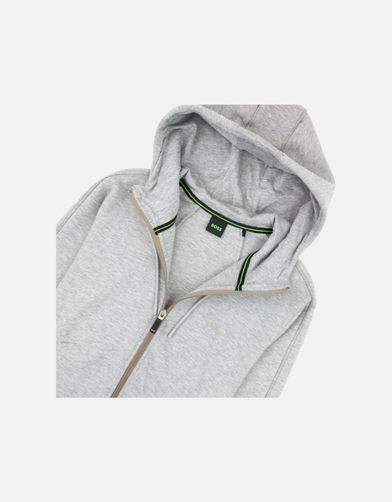 Saggy 2 Grid Artwork Zip Up Hoody Gray 059
