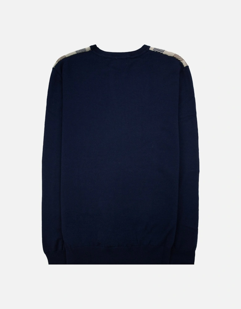 Active Club Check Lana Wool Sweater Navy 11
