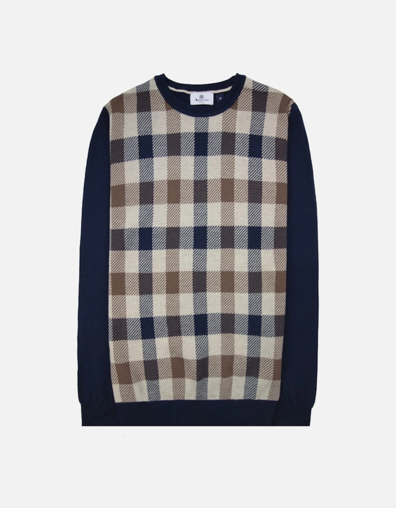 Active Club Check Lana Wool Sweater Navy 11