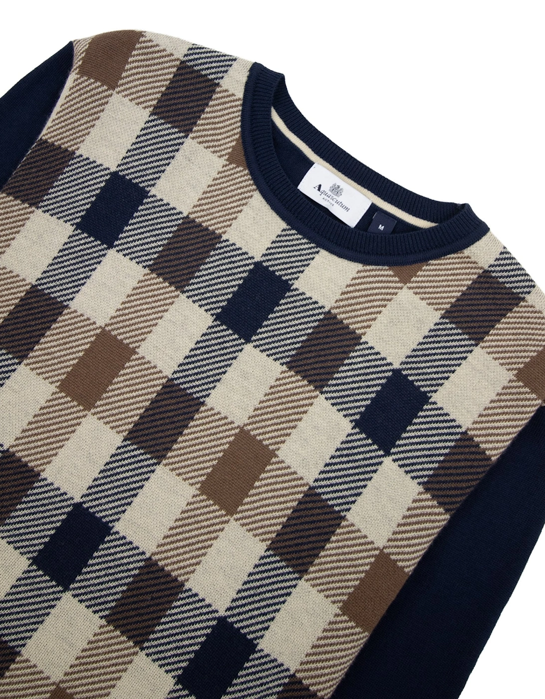 Active Club Check Lana Wool Sweater Navy 11