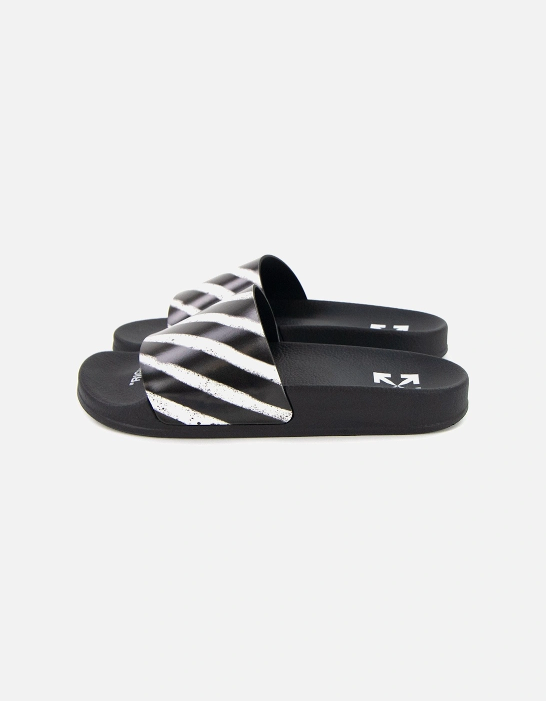 Off White Spray Stripes Sliders Black/white, 7 of 6