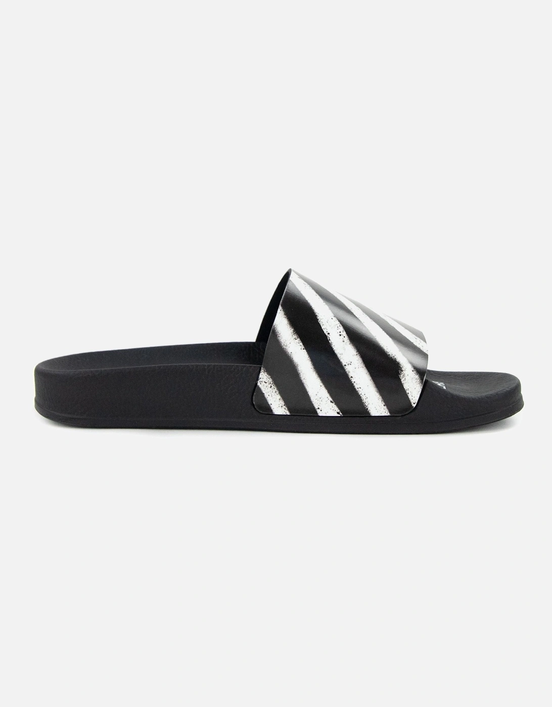 Off White Spray Stripes Sliders Black/white