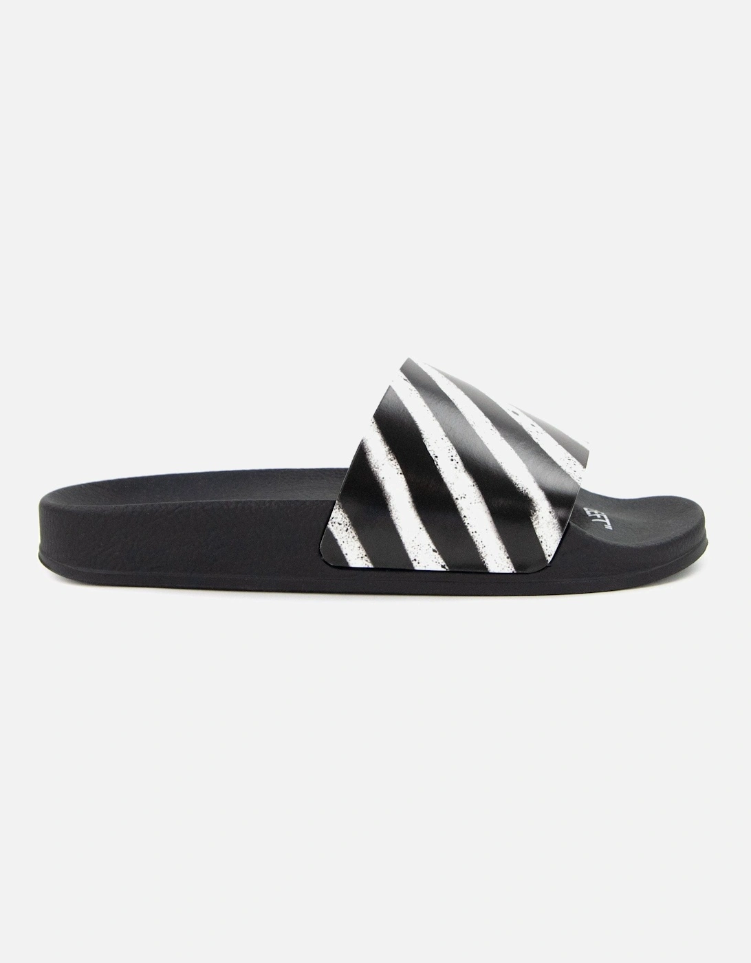 Off White Spray Stripes Sliders Black/white
