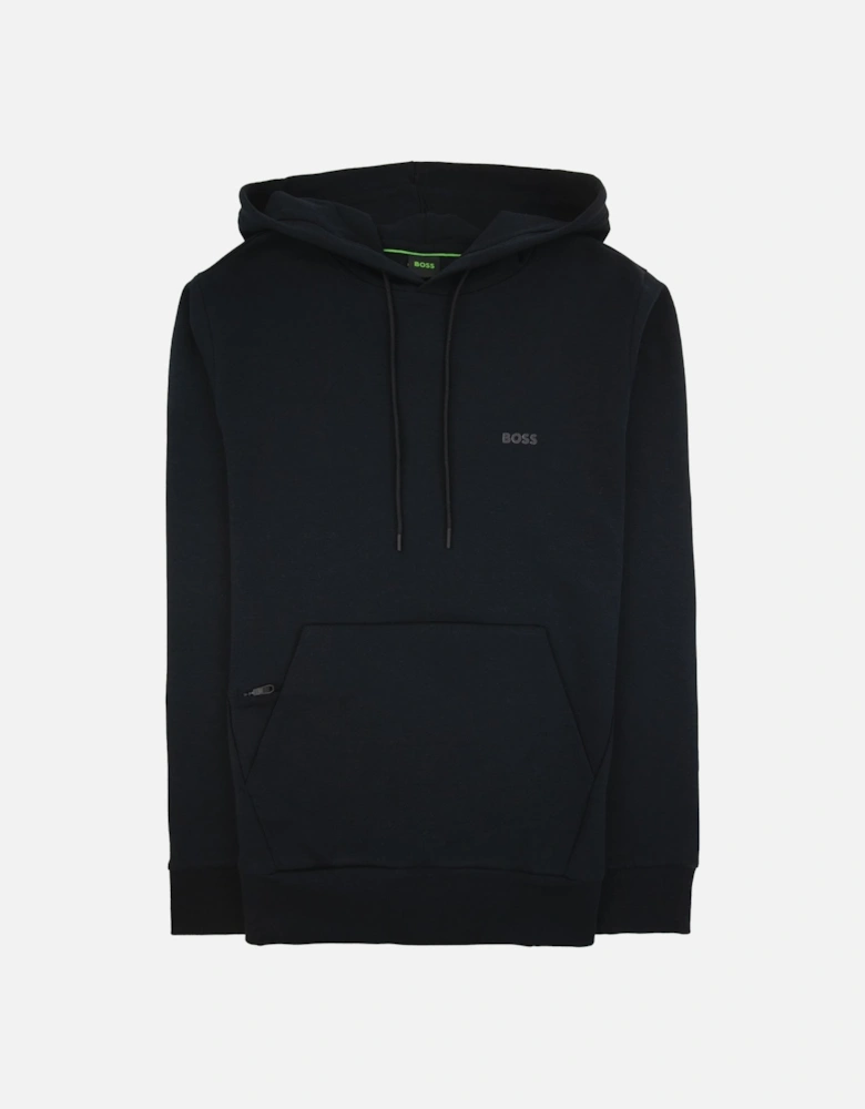 Soody Stretch-cotton Hoodie With Sandwich Logo Black 001