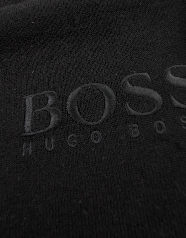 V Neck Knitted Sweatshirt Black