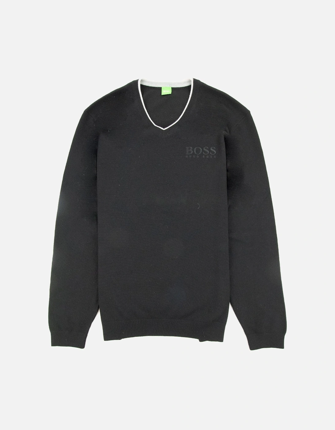 V Neck Knitted Sweatshirt Black, 3 of 2