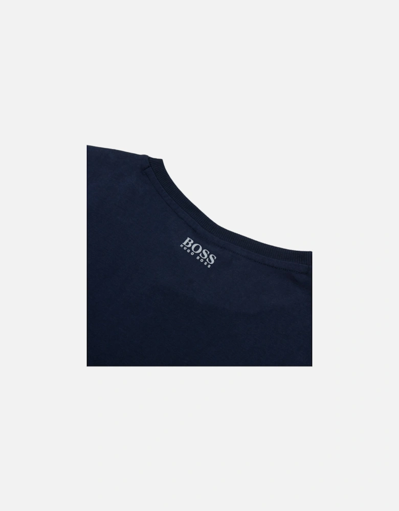 Curved Embroidered Large Logo T-shirt 416 Navy
