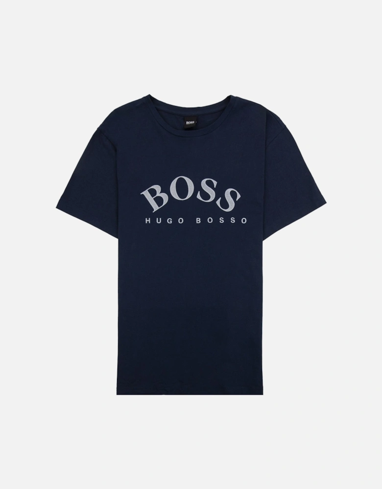 Curved Embroidered Large Logo T-shirt 416 Navy