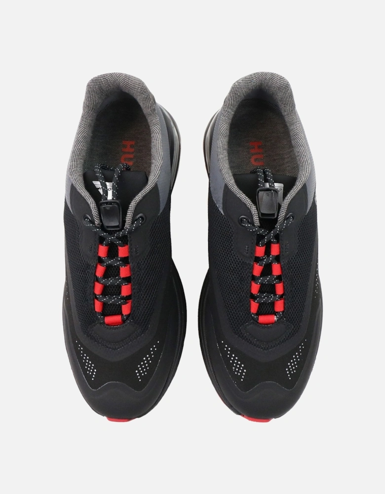 Hugo Axel Runner Mixed Material Trainer Black 001