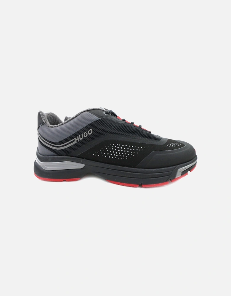 Hugo Axel Runner Mixed Material Trainer Black 001