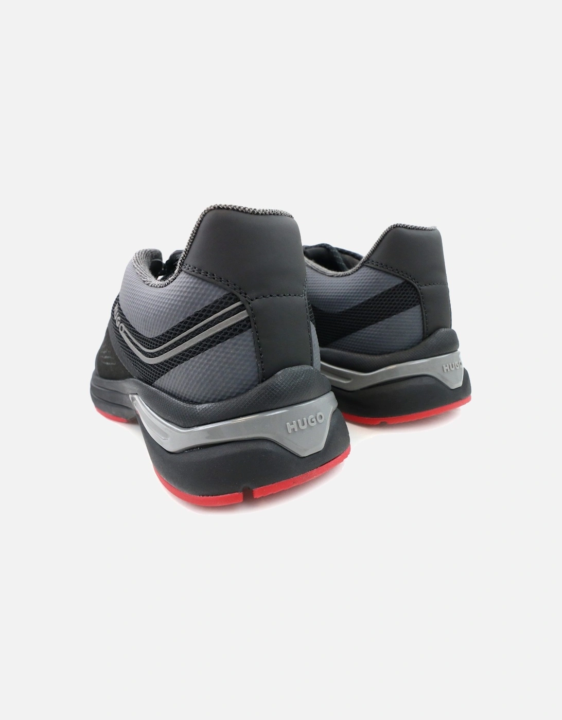 Hugo Axel Runner Mixed Material Trainer Black 001