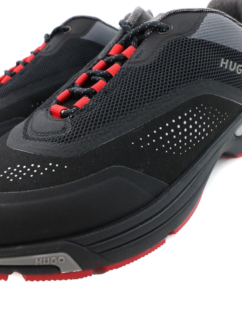 Hugo Axel Runner Mixed Material Trainer Black 001