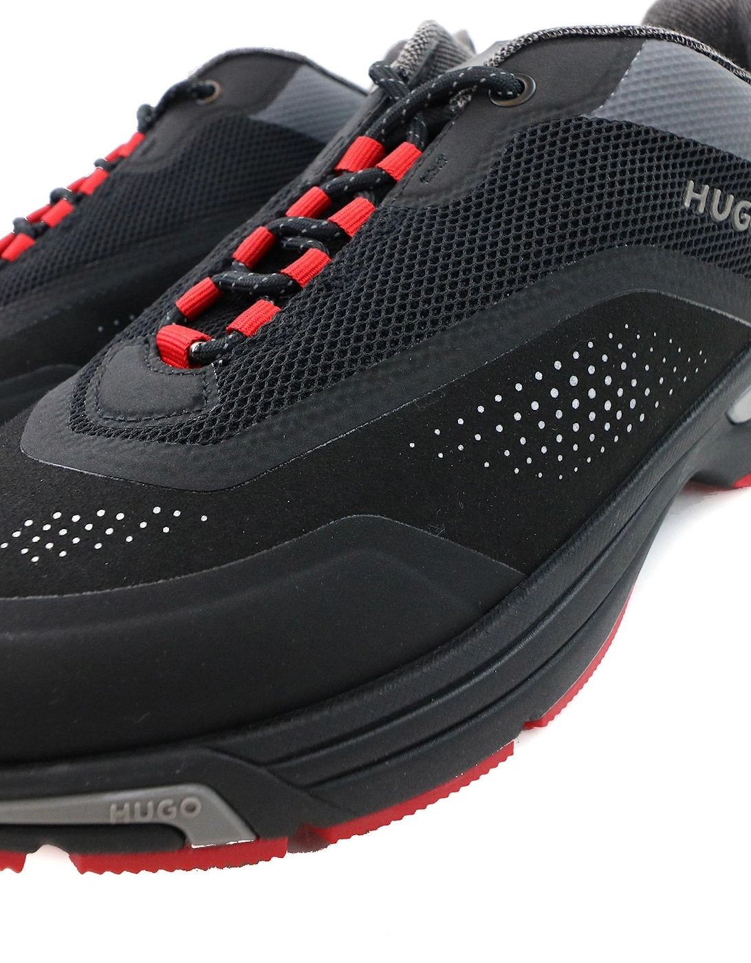 Hugo Axel Runner Mixed Material Trainer Black 001