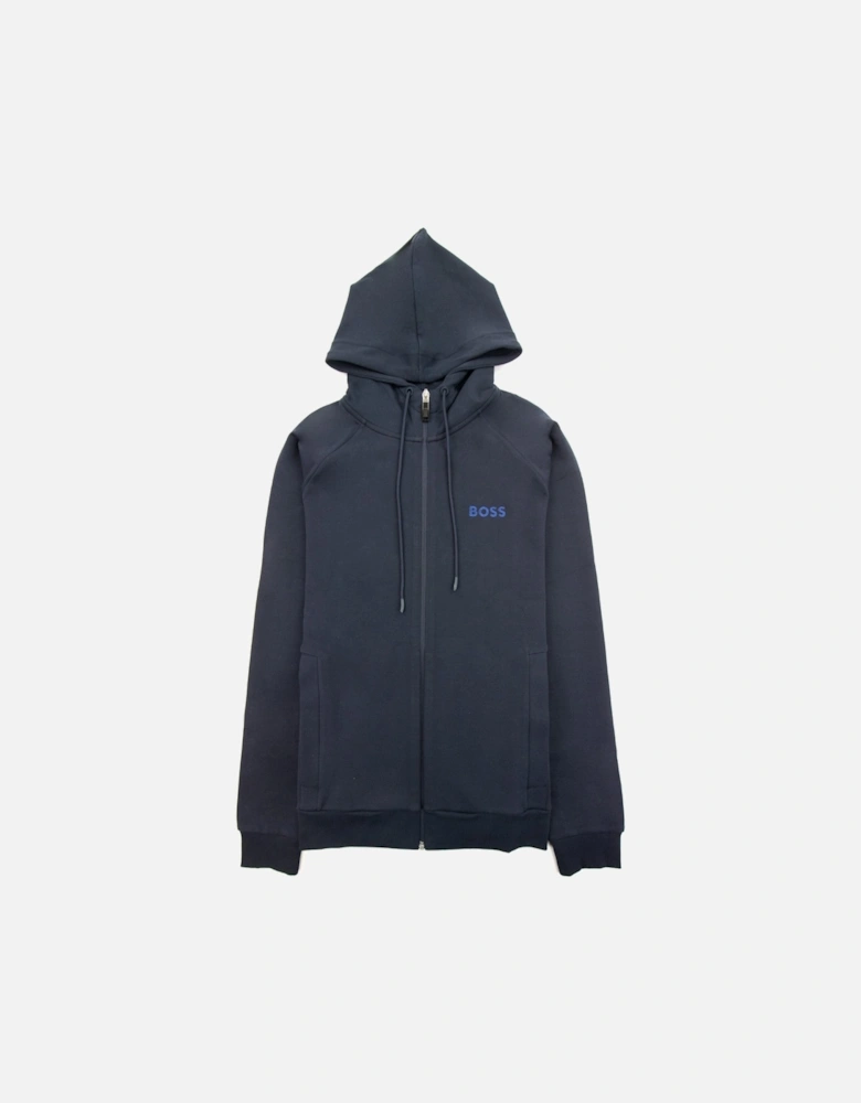 Saggy 1 Embroidered Logo Zip Up Hoodie Navy 402