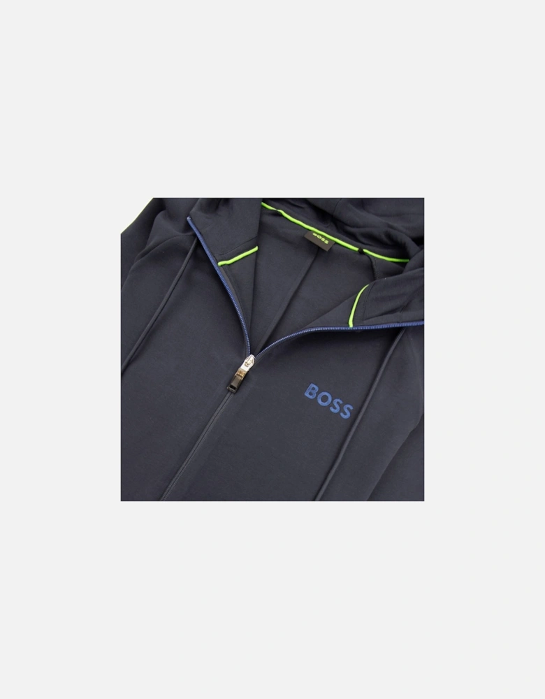 Saggy 1 Embroidered Logo Zip Up Hoodie Navy 402