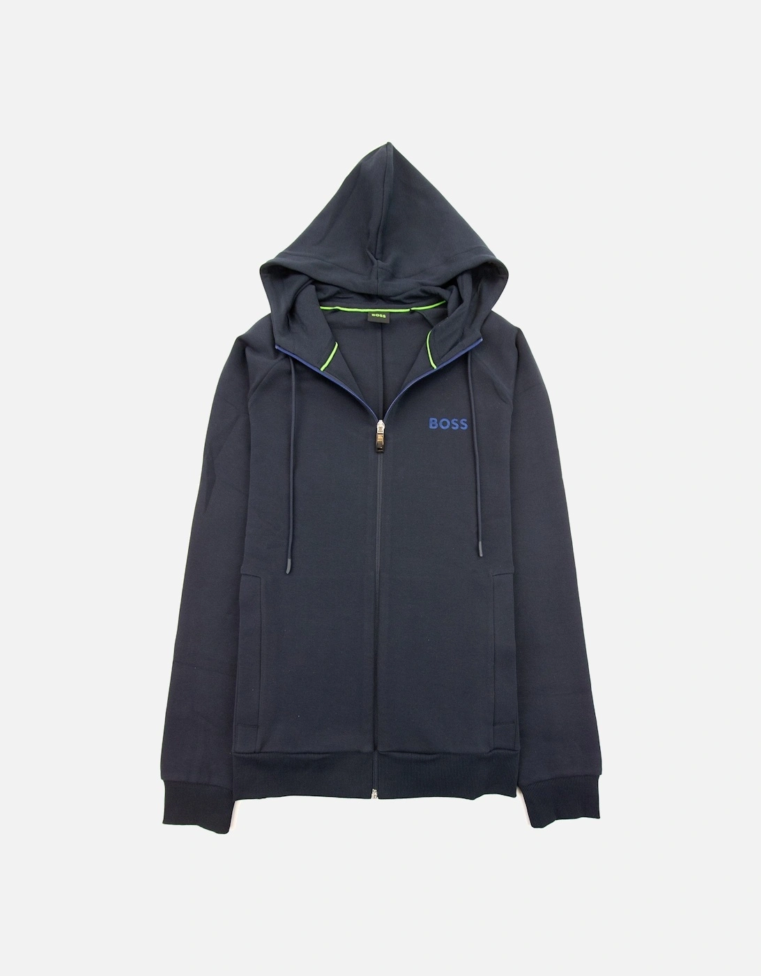 Saggy 1 Embroidered Logo Zip Up Hoodie Navy 402