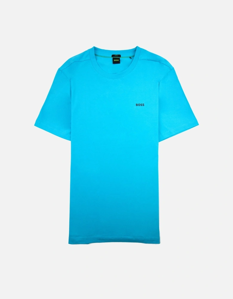 Contrast Printed Logo Tee Light Blue 497
