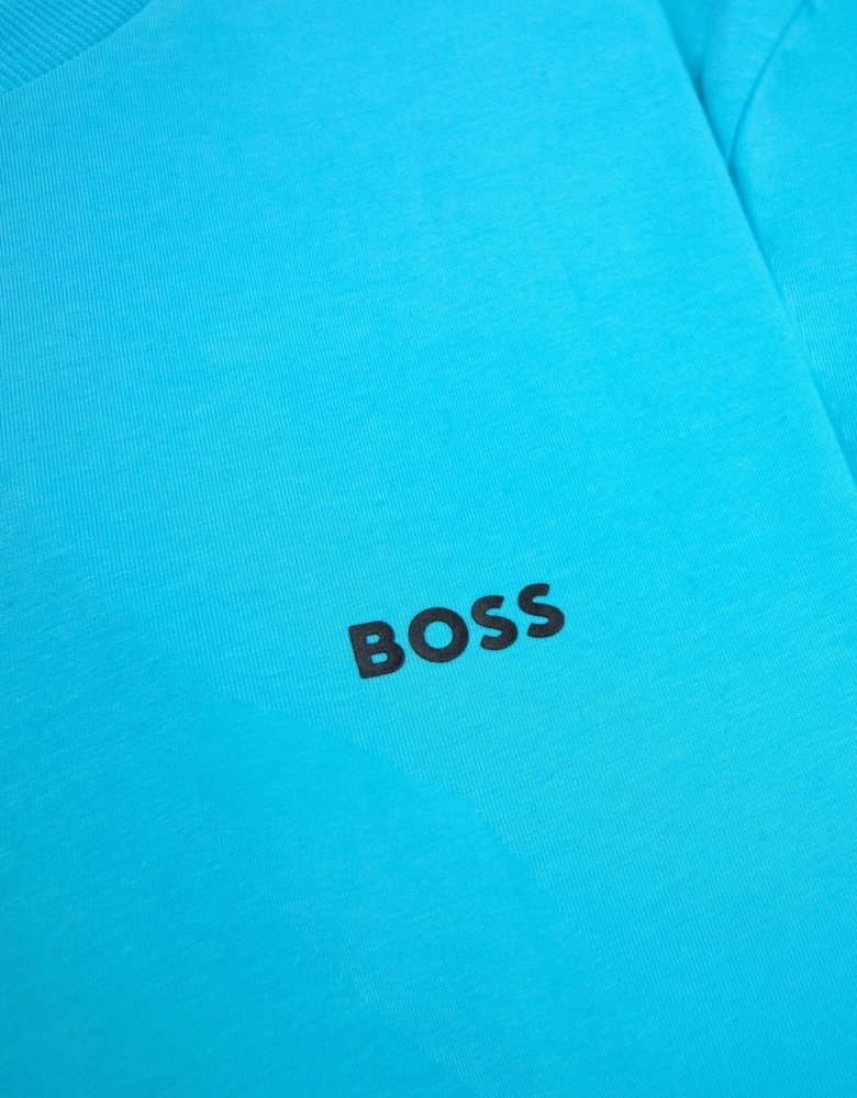 Contrast Printed Logo Tee Light Blue 497