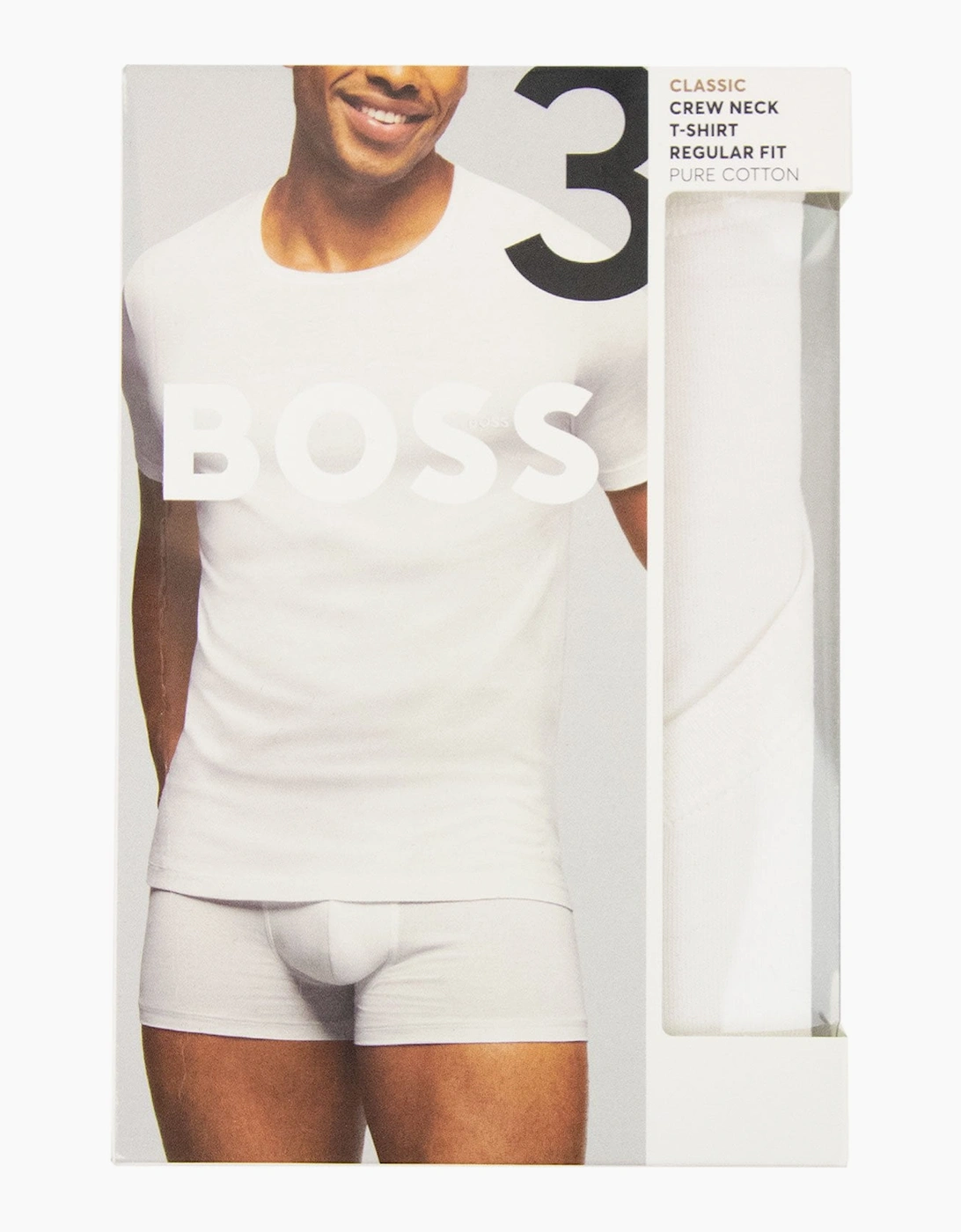 Men's Hugo Boss 3pack Embroidered Logo T Shirt Blk Grey White - Size: 36