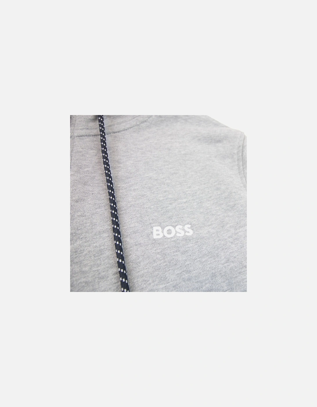 Saggy Embroidered Contrast Logo Zip Up Sweatshirt Grey 059