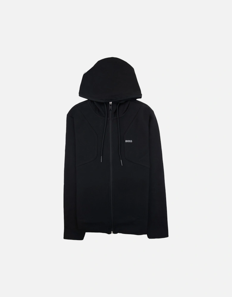 Hd Logo Print Zip Up Hoodie Black 001