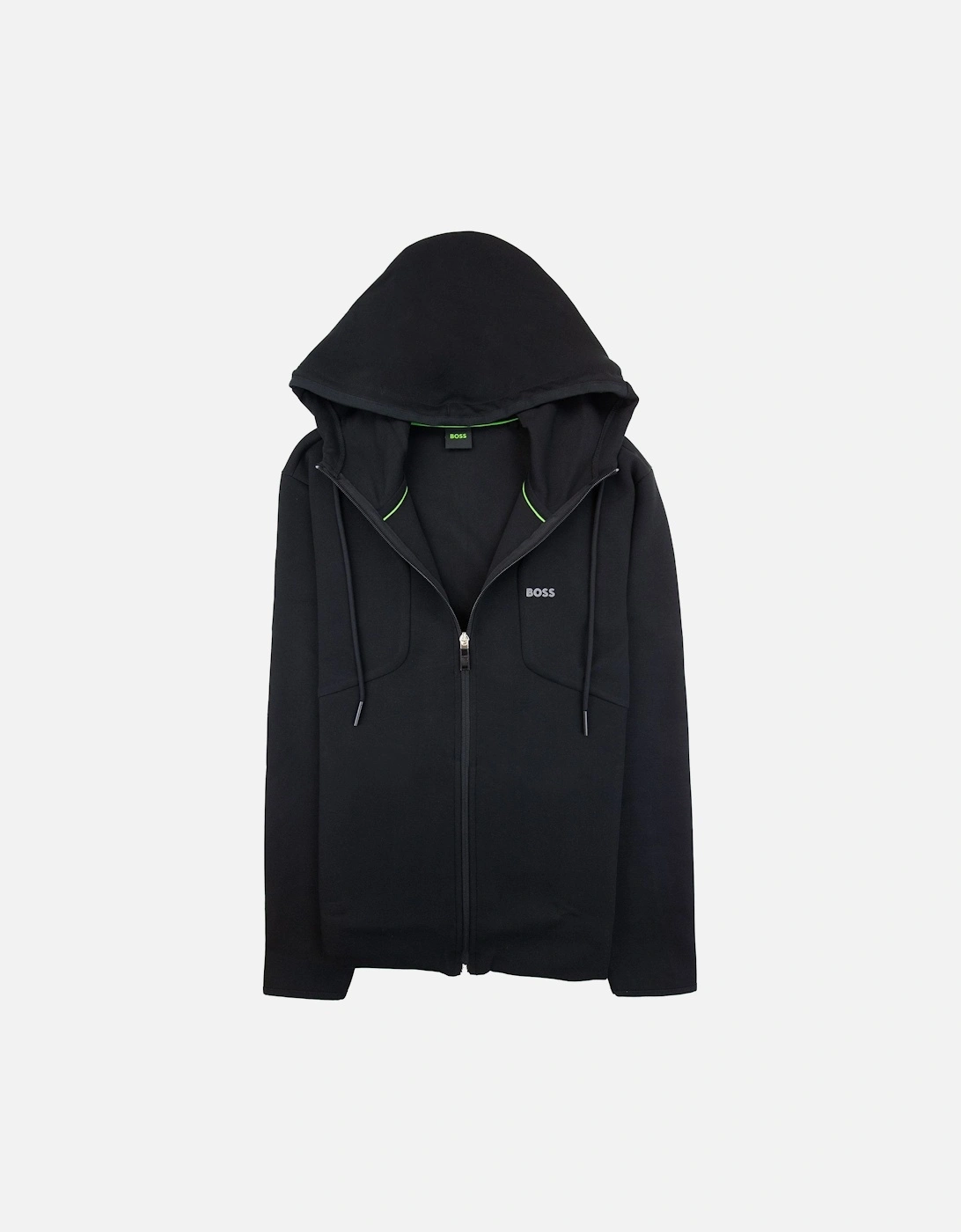 Hd Logo Print Zip Up Hoodie Black 001