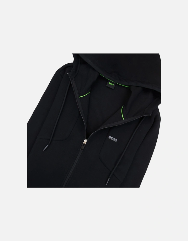 Hd Logo Print Zip Up Hoodie Black 001