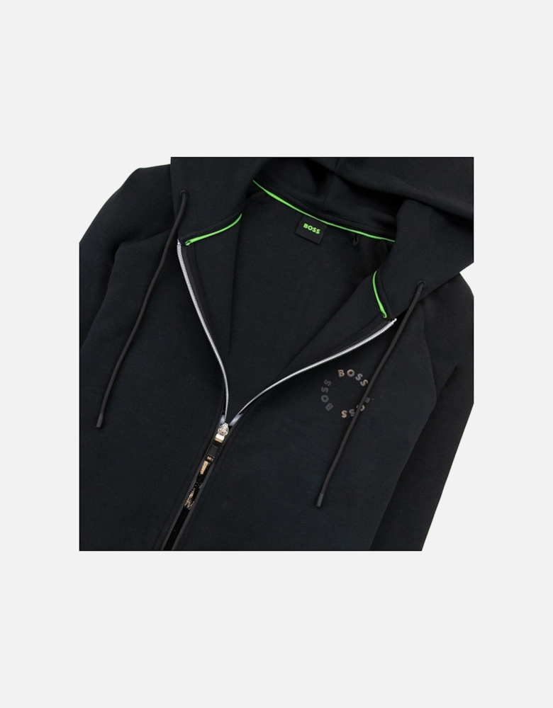 Saggy 2 Cotton-blend Zip-up Hoodie With Raised Log Black 001