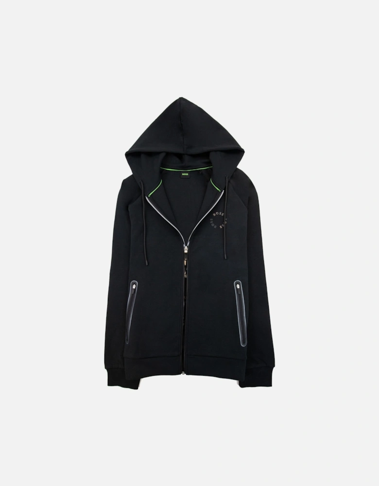 Saggy 2 Cotton-blend Zip-up Hoodie With Raised Log Black 001