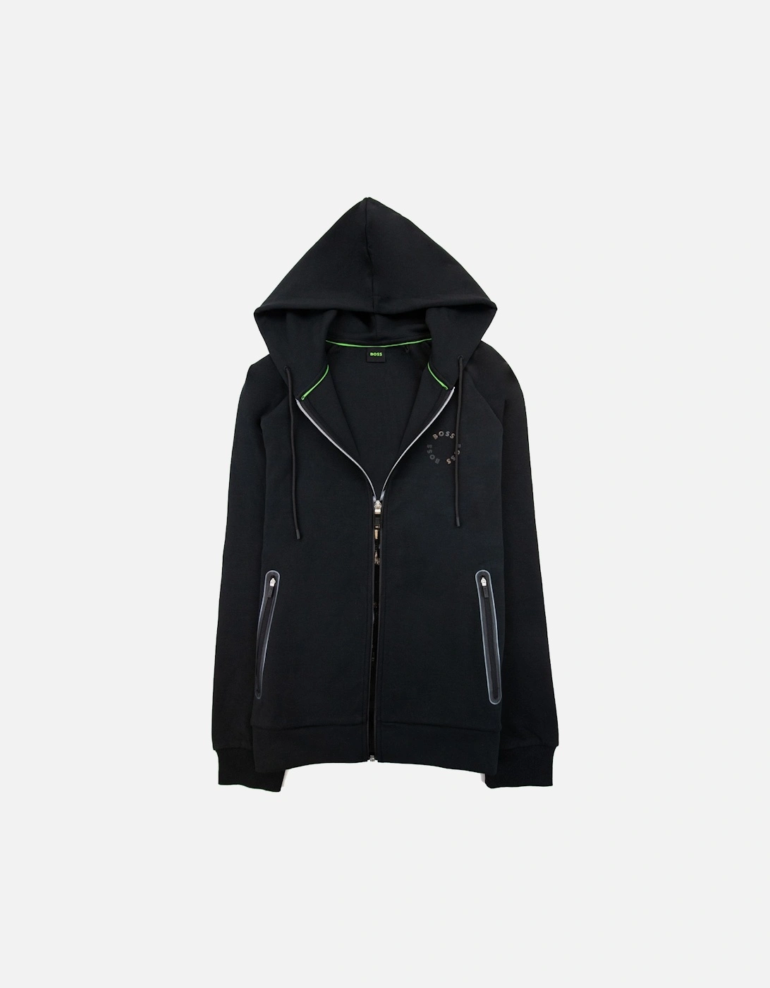Saggy 2 Cotton-blend Zip-up Hoodie With Raised Log Black 001