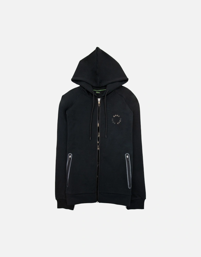 Saggy 2 Cotton-blend Zip-up Hoodie With Raised Log Black 001