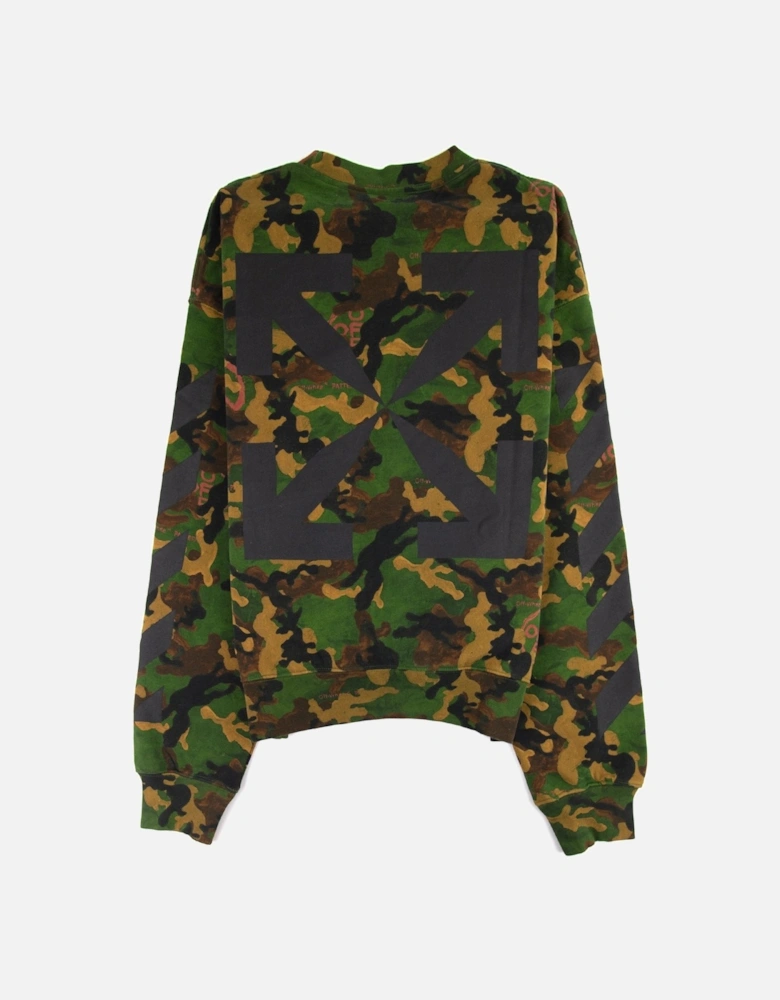 Off White Camouflage Oversized Crewneck Sweatshirt Camo