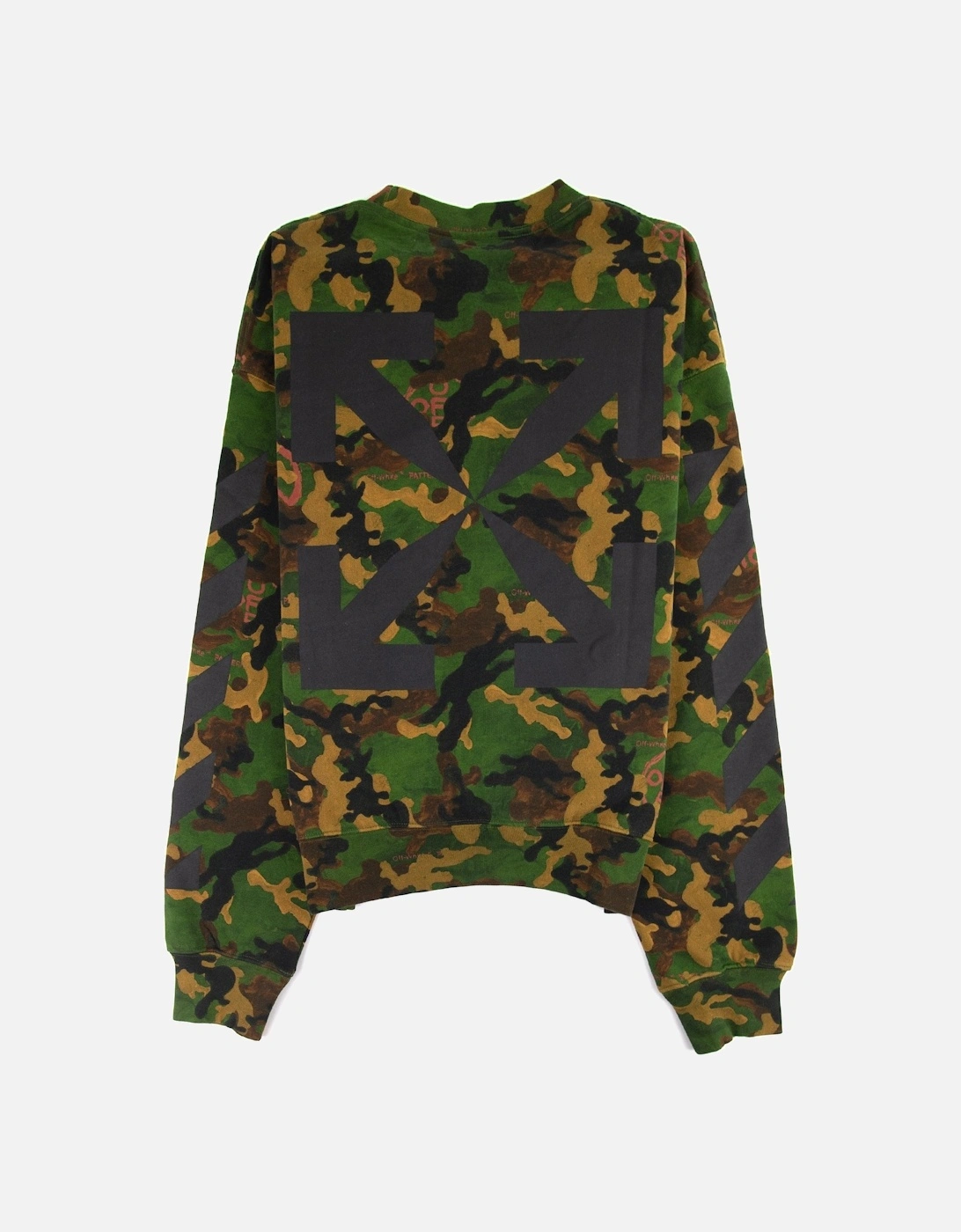 Off White Camouflage Oversized Crewneck Sweatshirt Camo