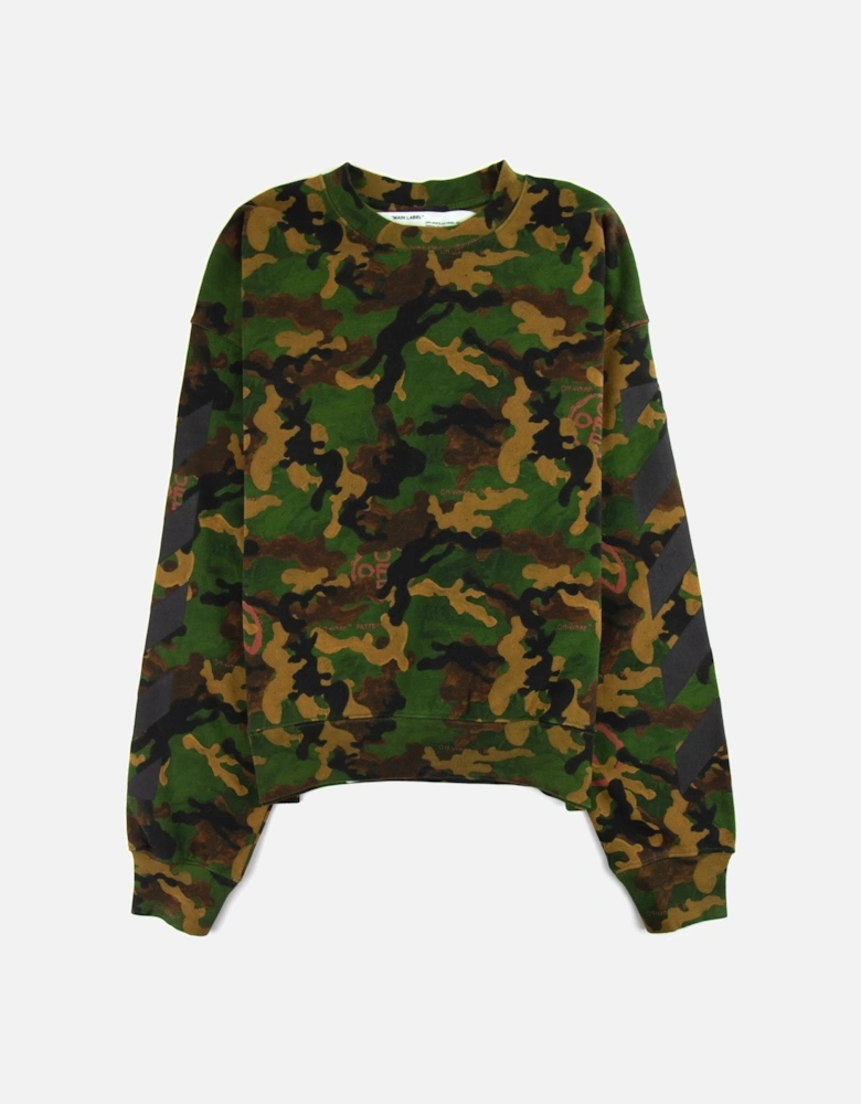 Off White Camouflage Oversized Crewneck Sweatshirt Camo