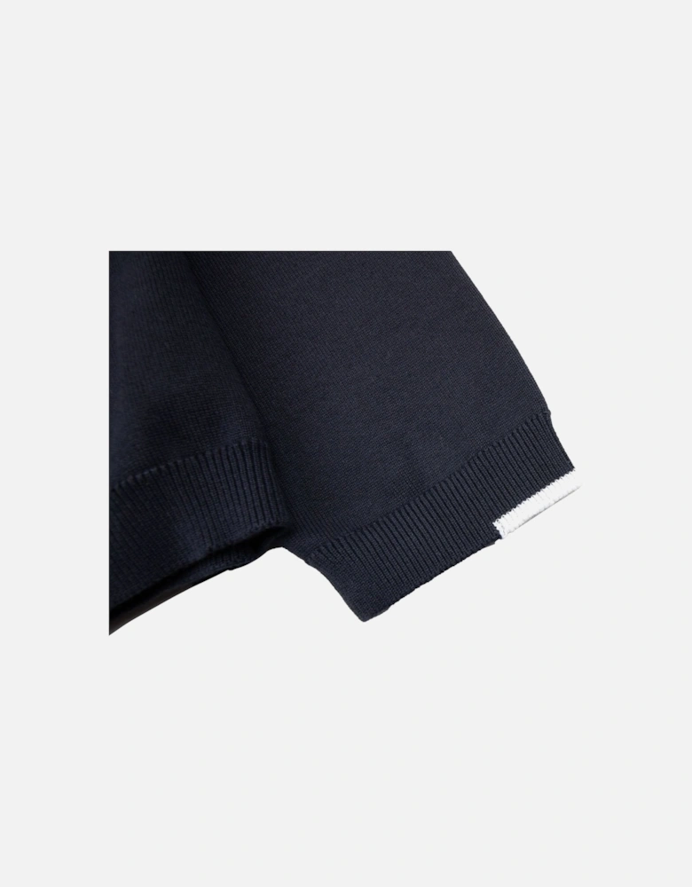 Cotton-blend Full-zip Sweater With Logo Print Navy 402