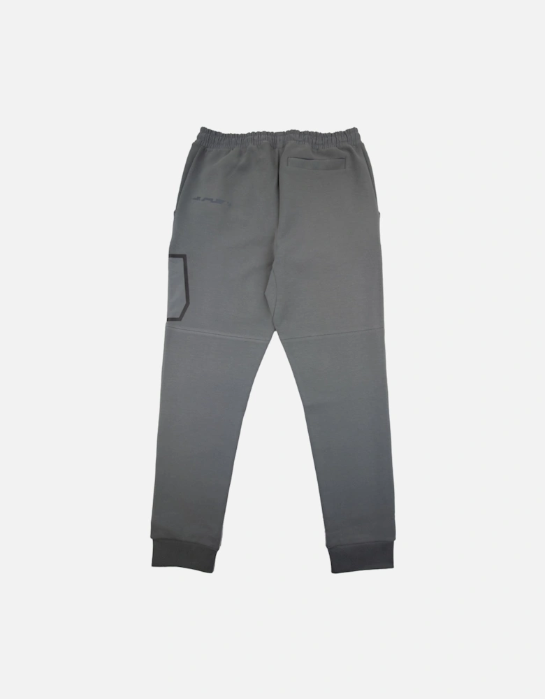 Hariq Cotton-blend Tracksuit Bottoms With Decorative Reflective Logo Dark Grey