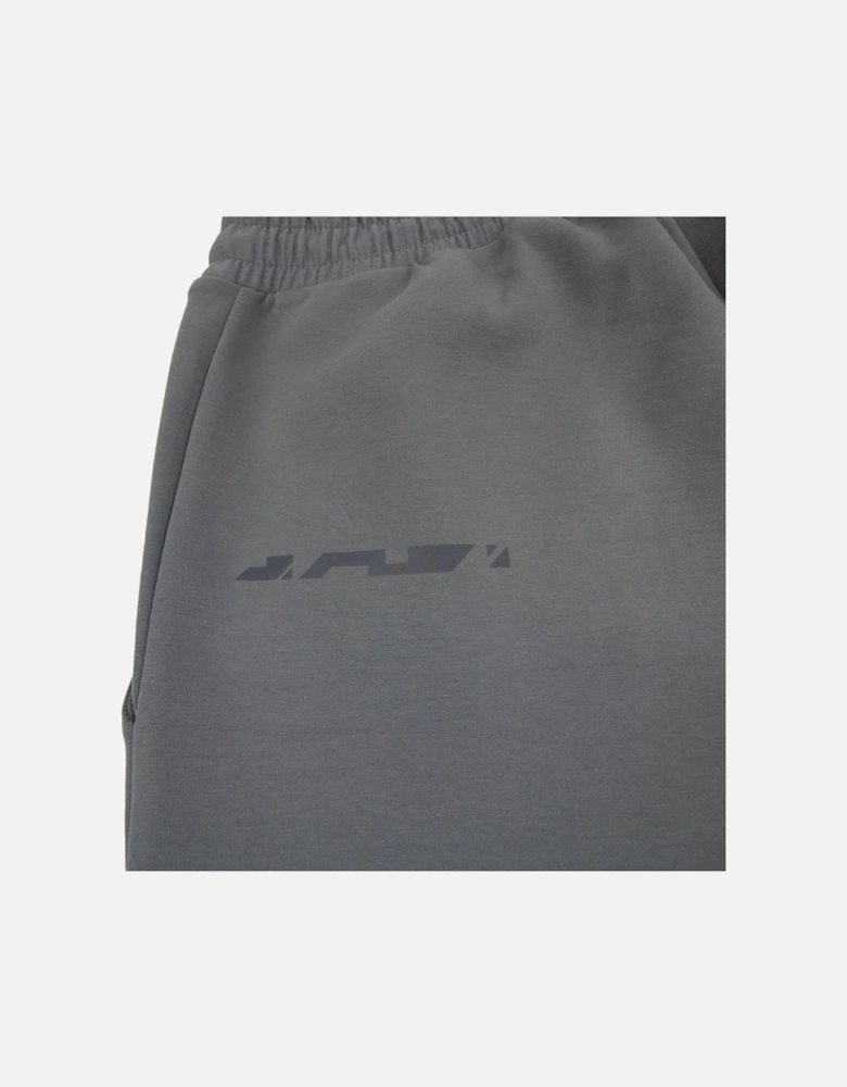 Hariq Cotton-blend Tracksuit Bottoms With Decorative Reflective Logo Dark Grey