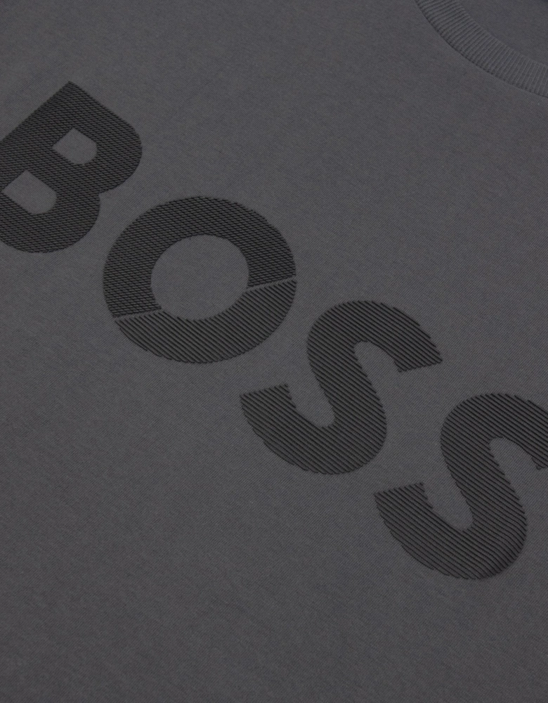 Tape Logo Tee T Shirt Grey 027