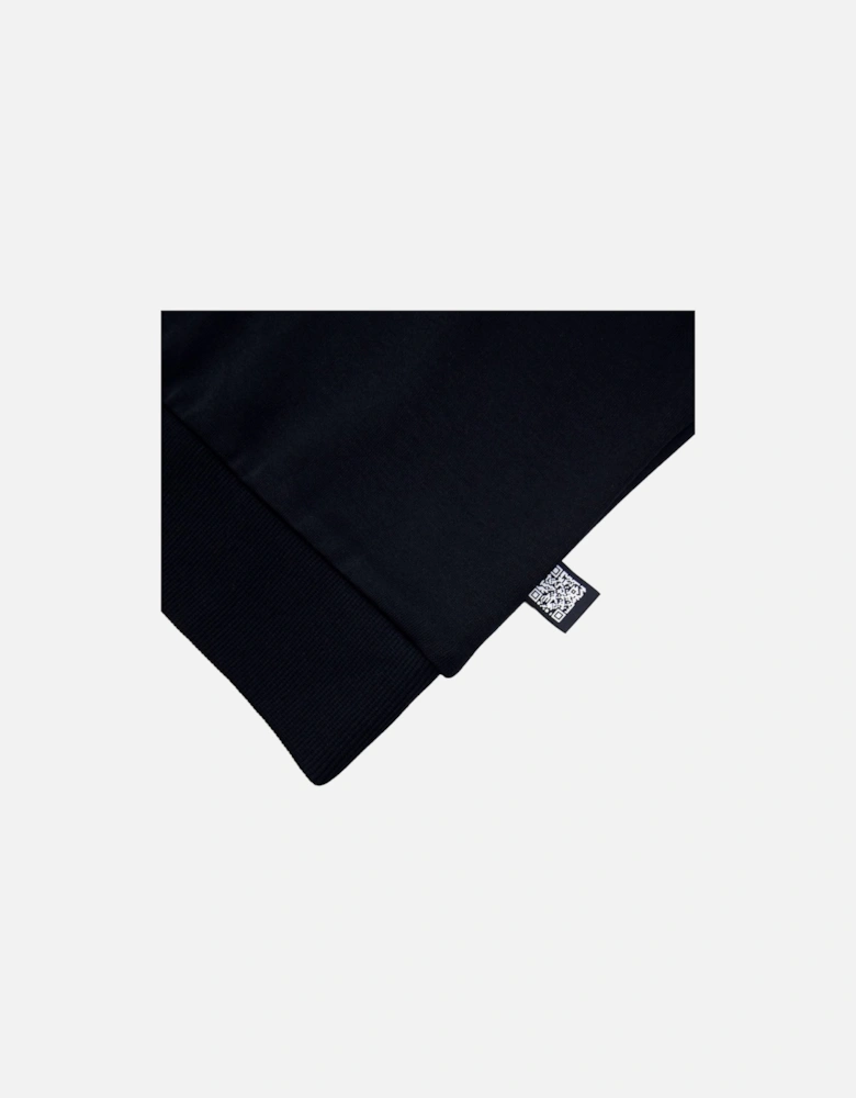 Sweatshirt With Embroidered Curved Logo Black