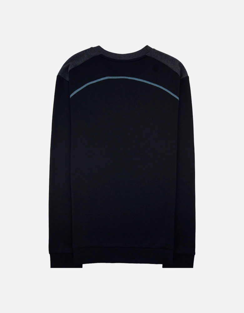 Sweatshirt With Embroidered Curved Logo Black