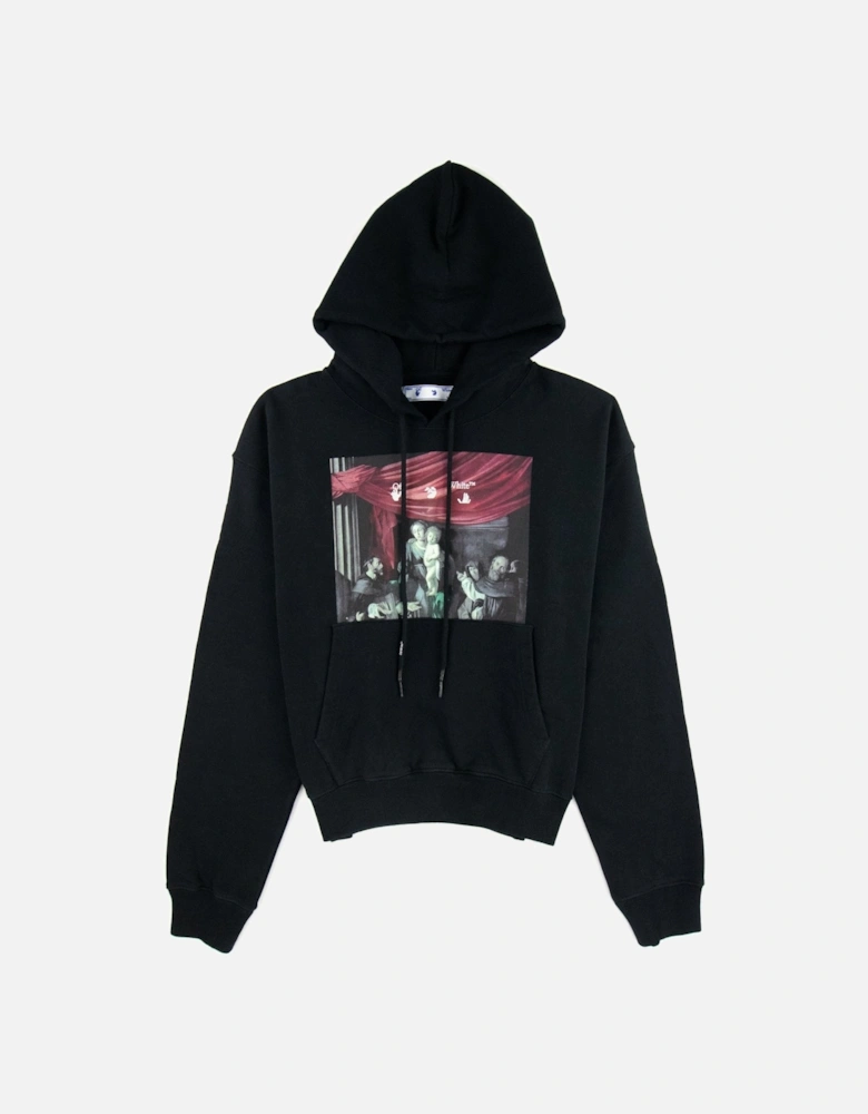Off White Caravage Printed Hooded Sweatshirt Black/black