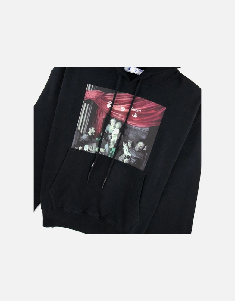 Off White Caravage Printed Hooded Sweatshirt Black/black