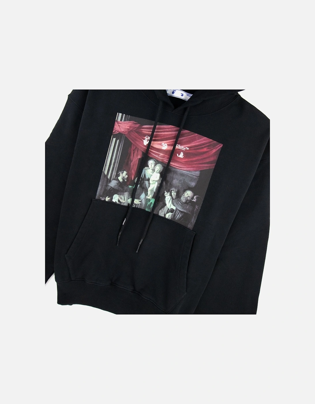 Off White Caravage Printed Hooded Sweatshirt Black/black
