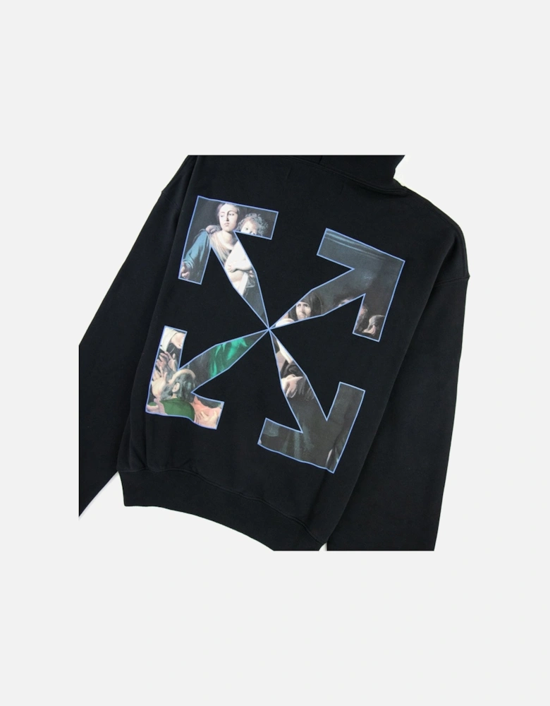 Off White Caravage Printed Hooded Sweatshirt Black/black
