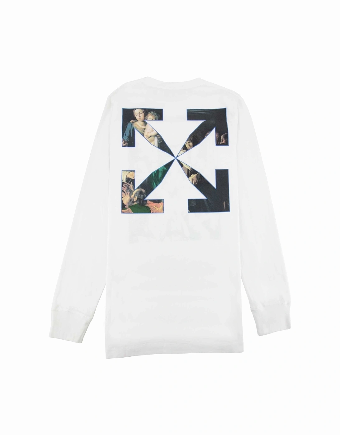 Off White Caravag Printed L/s T Shirt White/black