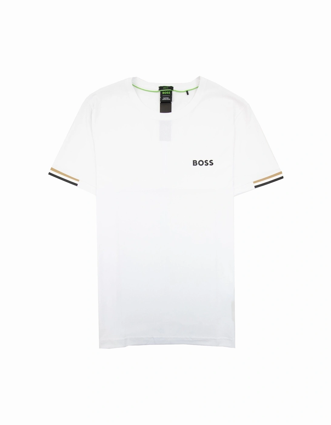 Boss X Matteo Berrettini Waffle-fabric T-shirt With Signature-stripe Artwork White 100, 8 of 7
